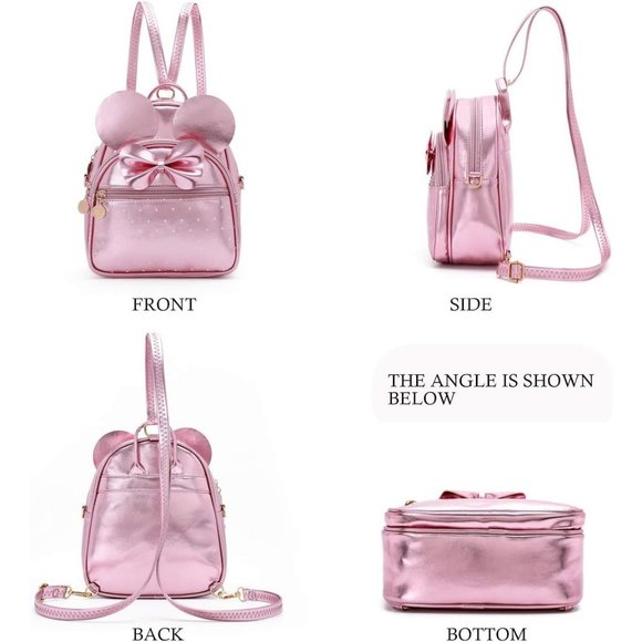 Bowknot Polka Dot Mini Backpack And Convertible Shoulder Bag Purse for Women - Picture 5 of 7